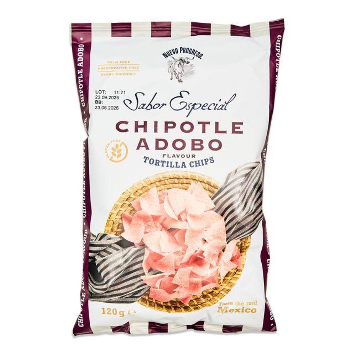 Sabor Tortilla Chips Chipotle Adobo 120g / Nuevo Progreso