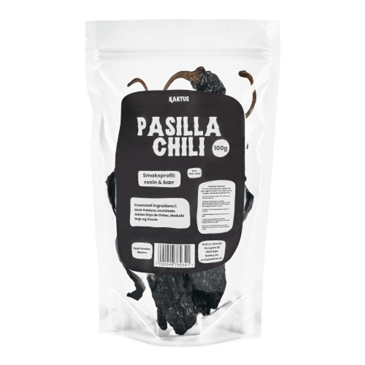 Tørket Pasilla Chili 100g / Kaktus